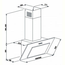 Витяжка Eleyus Vertical 700 50 BL