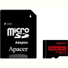 Карта пам'яті Apacer MicroSDHC 256GB UHS-I Class 10 + SD adapter (AP256GMCSX10UB-R)