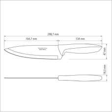 Набір ножів Chef Tramontina Plenus light grey, 178 мм - 12 шт.