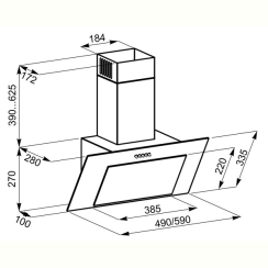 Витяжка Eleyus Vertical 700 50 WH