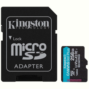 Карта пам'яті Kingston microSD 256GB C10 UHS-I U3 A2 V30 + SD (SDCG4/256GB)