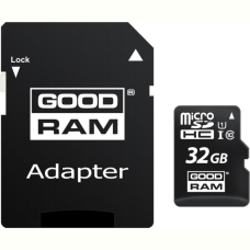 Карта пам'яті GoodRam microSDHC 32GB Class 10 UHS I (M1AA-0320R12) + SD адаптер