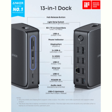 Док-станція Anker Nano Docking Station 13-in-1 Black