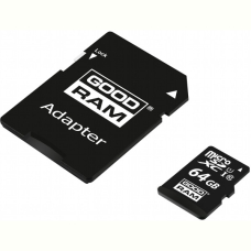 Карта пам'яті GoodRam microSDXC 64GB Class 10 UHS I (M1AA-0640R12) + SD адаптер
