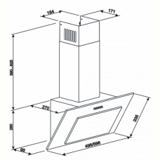 Витяжка Eleyus Vertical 700 60 BL