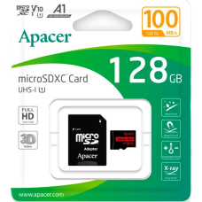 Картка пам'ятi Apacer MicroSDHC 128GB UHS-I Class 10 + SD adapter (AP128GMCSX10UB-R)