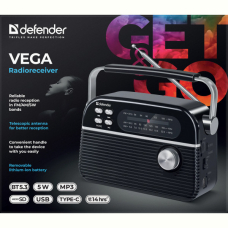 Радіоприймач Defender Vega 5Вт Black (65179) 
