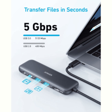 Перехідник Anker USB-C Hub 332 5-in-1 Black